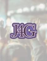 The "J4G" logo, styled in shades of purple with a small star inside the "G," is centered over a blurred image of a crowd with raised hands. This simple, bold graphic suggests a community or event-driven brand.