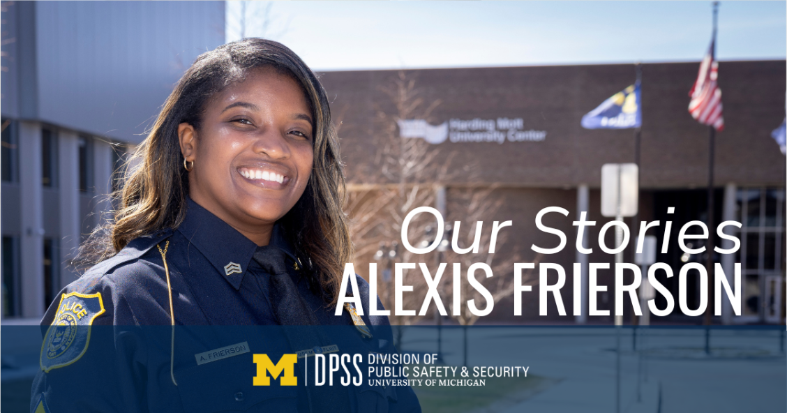 Photo of Alexis Frierson with her name and "Our Stories" overlayed on top.