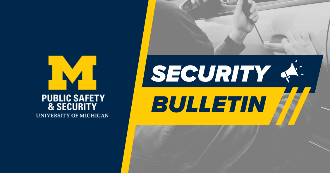 Graphic of someone breaking into a car with Security Bulletin overlayed.