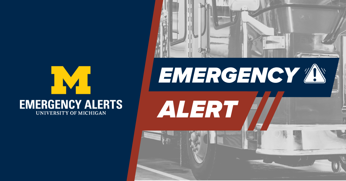Graphic of a fire truck with Emergency Alert overlayed.